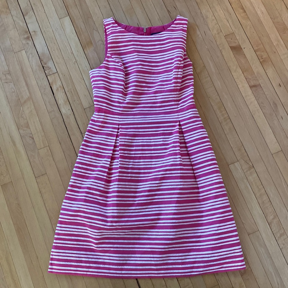 Tommy Hilfiger pink and white seersucker dress